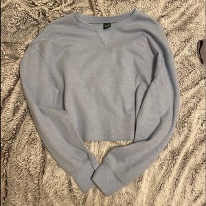 Light Blue Cropped Long-sleeve
